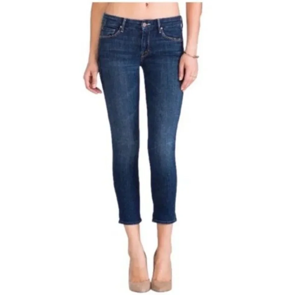 MOTHER Denim Looker Crop Skinny Jeans in FLOWERS FROM THE STORM 24 - Picture 8 of 9